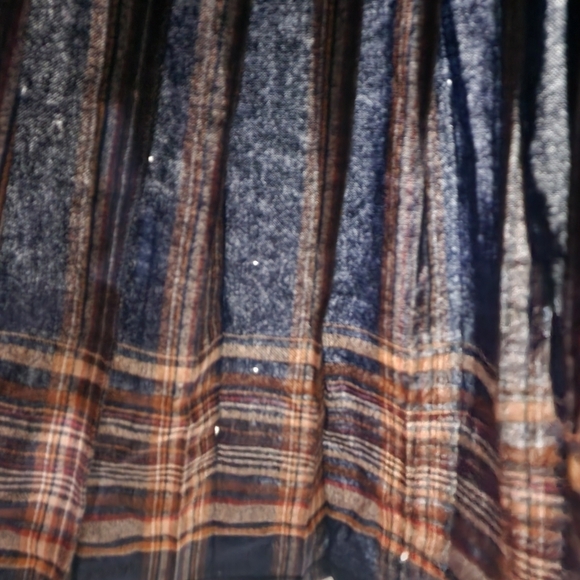 PENDLETON Vintage Pleated Midi Skirt Navy Striped Size 4 - Picture 5 of 5